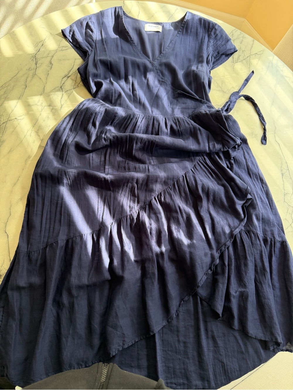 Old Navy Navy Wrap-Detail Women's Dress, SZ M